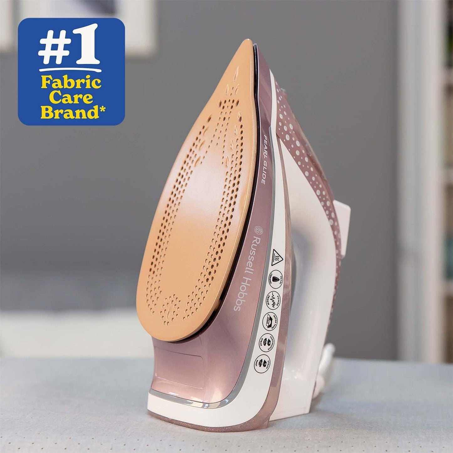 Russell Hobbs Pearl Glide Steam Iron, Pearl Infused Ceramic Soleplate for smoother glide, 315ml Water Tank, 150g Steam Shot, 40g Continuous steam, Anti-drip & Anti-calc function, 2m Cord, 2600W, 23972