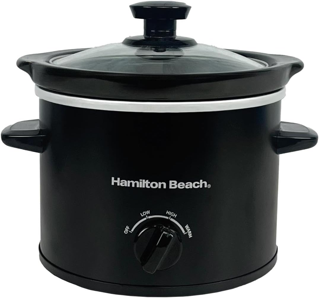Hamilton Beach 6.5L Family Favourite Slow Cooker, 240W Energy-Efficient Design, Removable Oven-Safe Ceramic Bowl, 3 Heat Settings, Serves 6-8 People, Easy Clean, Black - HBSC070B