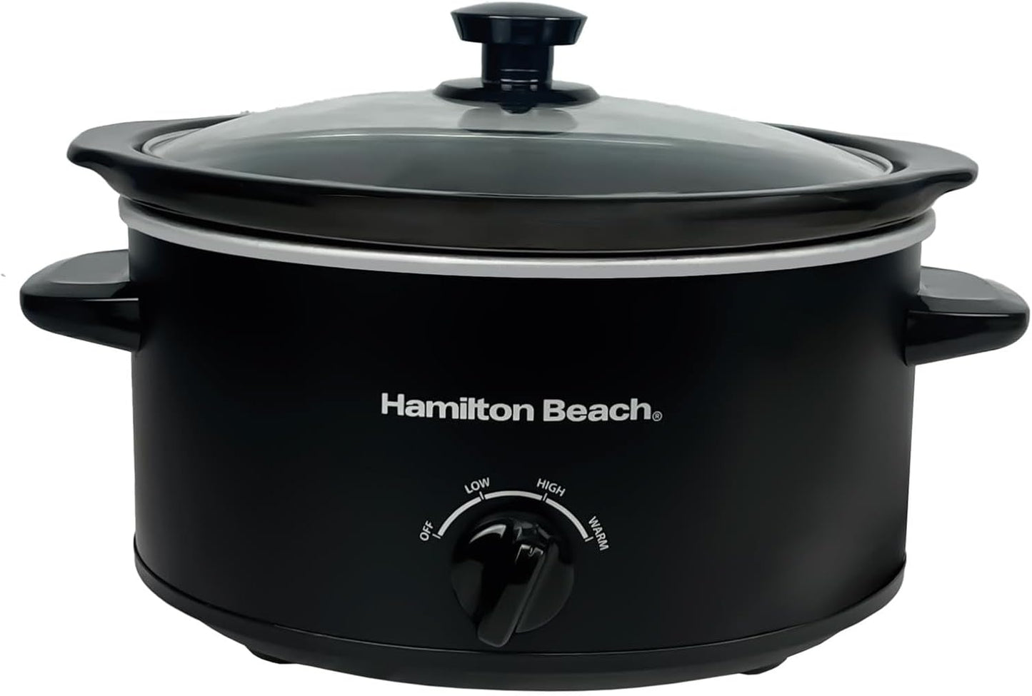 Hamilton Beach 6.5L Family Favourite Slow Cooker, 240W Energy-Efficient Design, Removable Oven-Safe Ceramic Bowl, 3 Heat Settings, Serves 6-8 People, Easy Clean, Black - HBSC070B