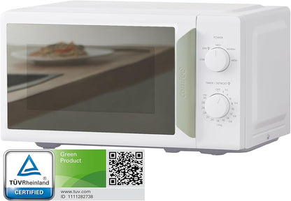 COMFEE' Black Compact Microwave Oven 700W with Manual Control - 20L Countertop Microwave for Small Kitchens, 5 Power Levels & Quick Defrost, CM-M202CC(BK)