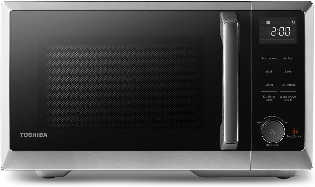 TOSHIBA 20 Liter 800W Manual Control Solo Small Microwave, Compact with 5 Power Levels, Automatic Defrost Function, Perfect for 9'' pizza, Clock and Timer, Easy Clean, White- MM-MM20P(WH)