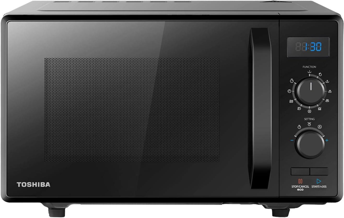 TOSHIBA 20 Liter 800W Manual Control Solo Small Microwave, Compact with 5 Power Levels, Automatic Defrost Function, Perfect for 9'' pizza, Clock and Timer, Easy Clean, White- MM-MM20P(WH)