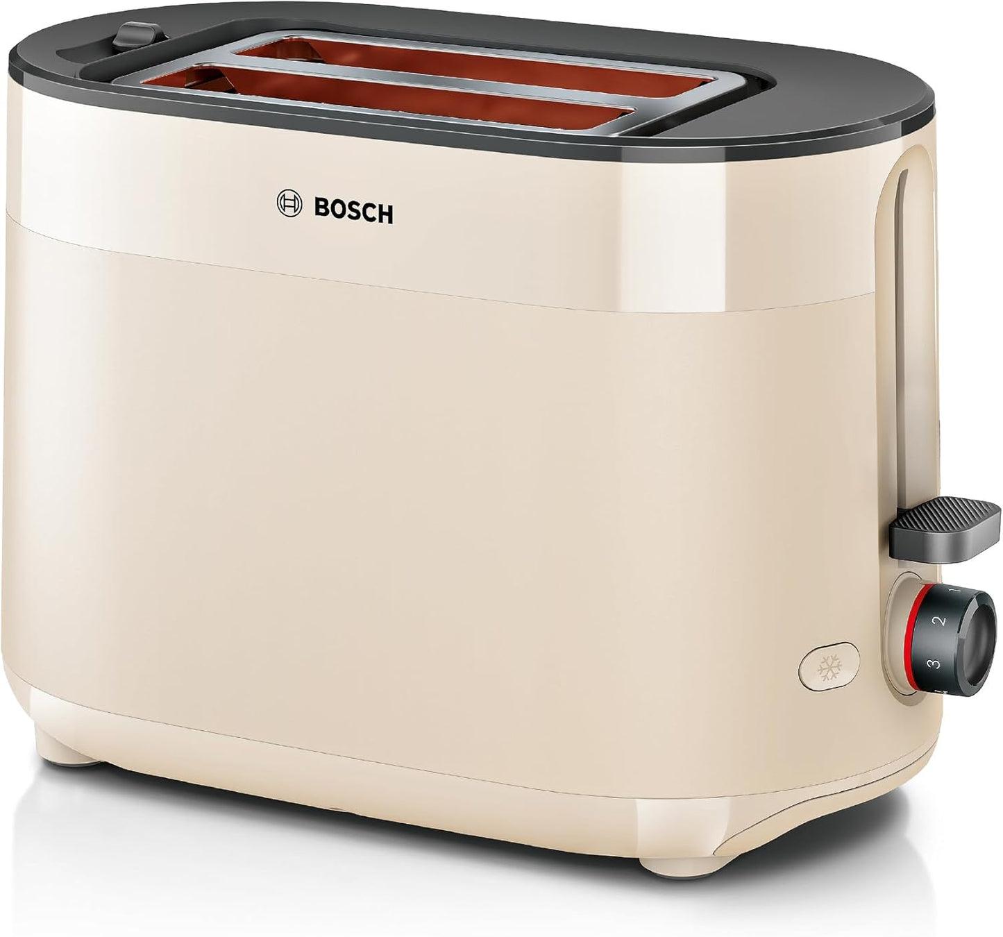 Bosch MyMoment Delight TAT2M123GB - Compact 2-Slice Toaster with Reheat/Defrost, Integrated Bun Warmer, Auto Shut-Off, High Lift and Crumb Tray, in Matte Black