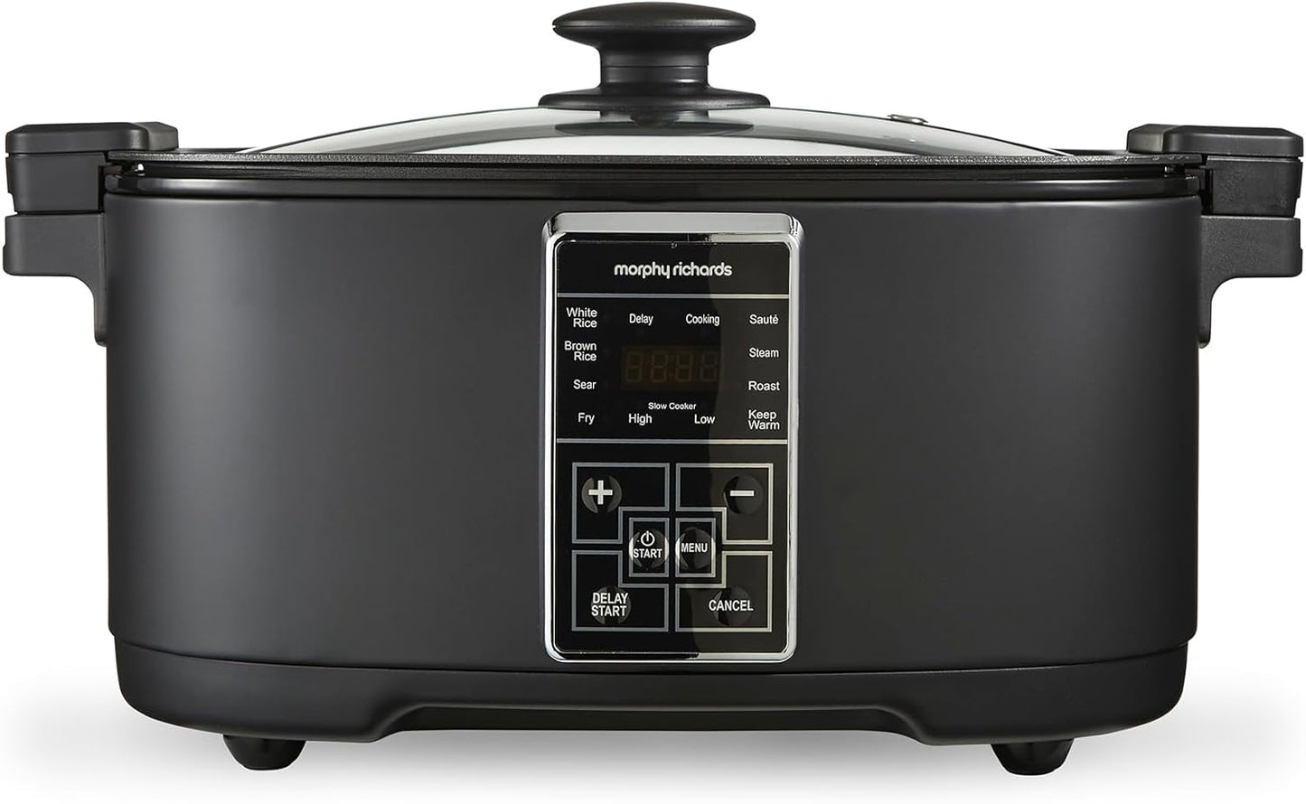 Morphy Richards 3.5L Sear & Stew Slow Cooker, Shatter Resistant Aluminium Pot, 3 Heat Settings, Hob Proof, Easy Clean, 163W, Black, 460012