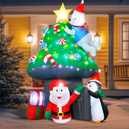 Dawdix 14FT Christmas Tree Inflatable Outdoor Decoration, Giant Christmas Inflatables Tree with 3 Gift Boxes, Lighted Christmas Decoration for Yard, Blow Up Xmas New Year Lawn Decor