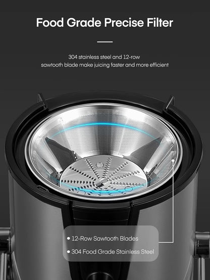 Juicer Machines, FOHERE Centrifugal Juicer Extractor Max Power 900W,Large 3” Feed Chute for Whole Fruit and Vegetables,3 Speed Control, 400w Motor,Cleaning Brush and Recipe Included (Silver)