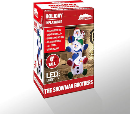 Joiedomi 6 FT Christmas Inflatable Decoration Stacked Snowman with Build-in LEDs Blow Up Inflatables for Xmas Party, Home Indoor Outdoor Christmas Décor Yard Garden Lawn Winter Holiday Supplies Décor