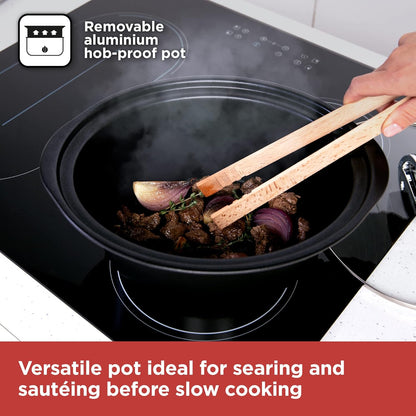 BLACK+DECKER BXSC16045GB 6.5L Digital Sear & Stew Slow Cooker, Stainless Steel & Black