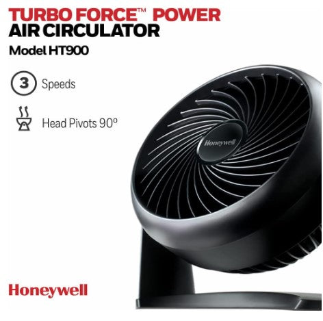 Honeywell TurboForce Power Fan (Quiet Operation Cooling, 90° Variable Tilt, 3 Speed Settings, Wall Mount Feature, Table Fan) HT900E