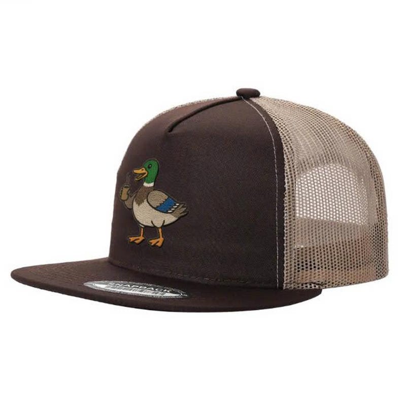 Funny Duck Embroidered Trucker Hat - Coffee Lover Gift
