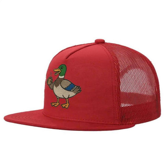 Funny Duck Embroidered Trucker Hat - Coffee Lover Gift