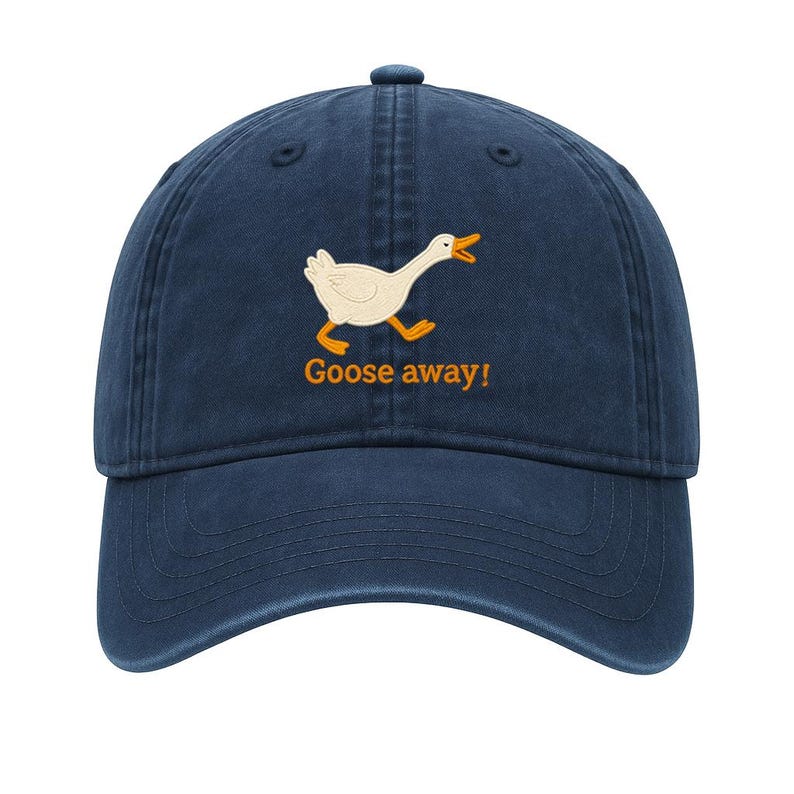 Embroidered Goose Dad Hat: Funny Animal Baseball Cap