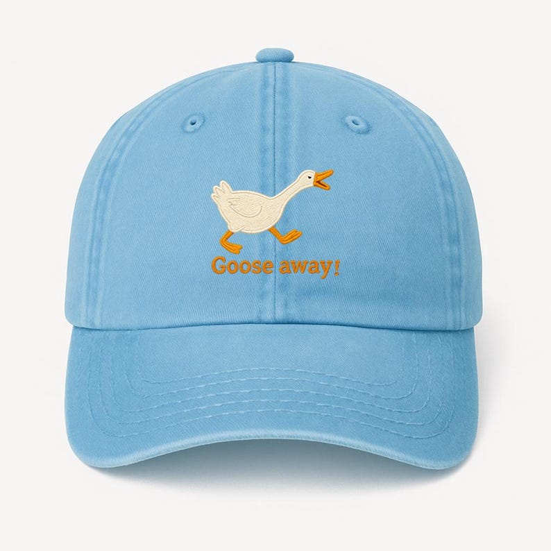 Embroidered Goose Dad Hat: Funny Animal Baseball Cap