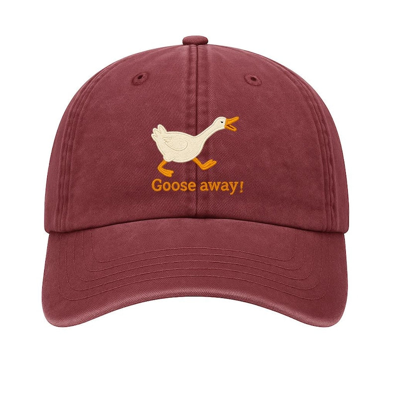 Embroidered Goose Dad Hat: Funny Animal Baseball Cap