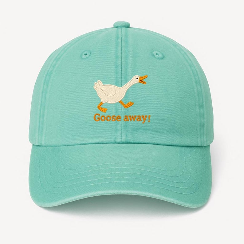 Embroidered Goose Dad Hat: Funny Animal Baseball Cap