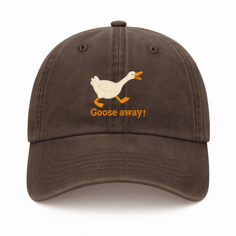 Embroidered Goose Dad Hat: Funny Animal Baseball Cap
