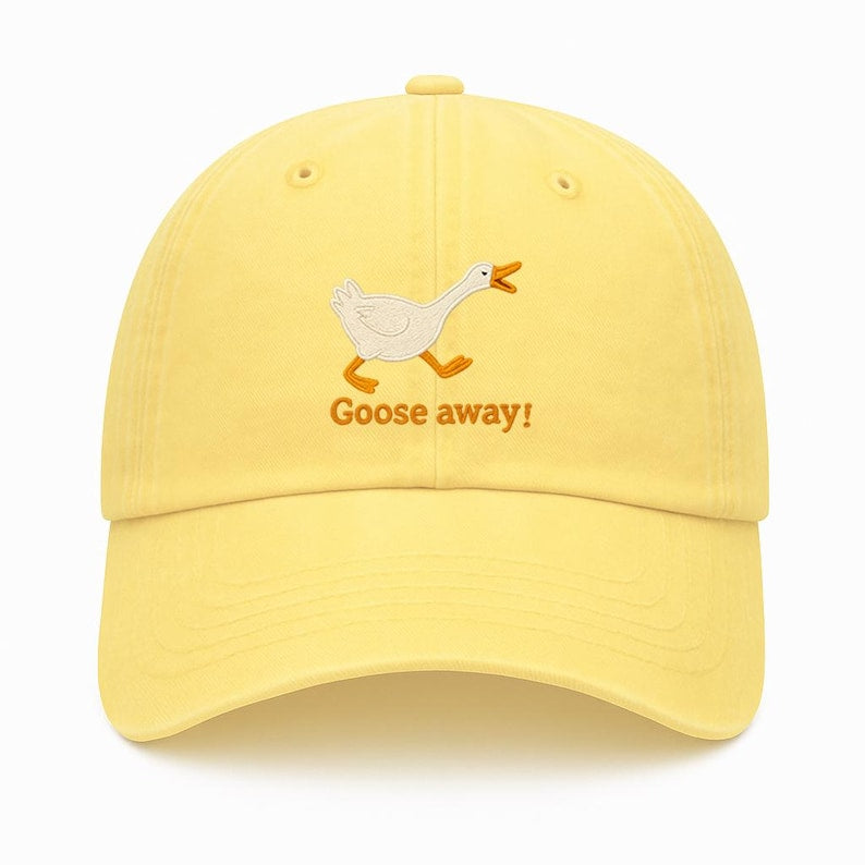 Embroidered Goose Dad Hat: Funny Animal Baseball Cap