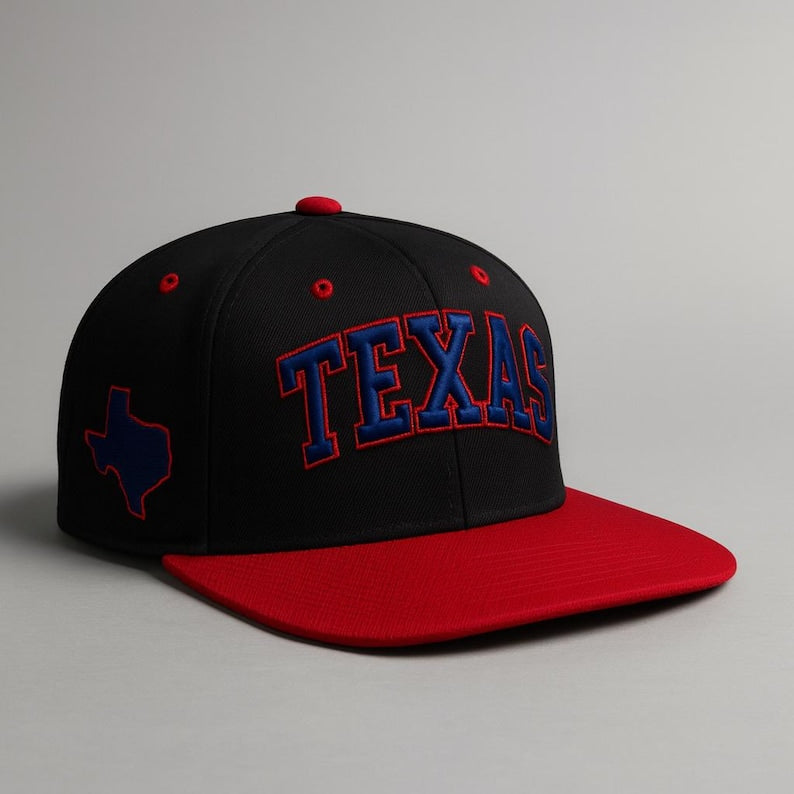 Texas Embroidered Hat: State Outline Patch, Unisex Baseball Cap