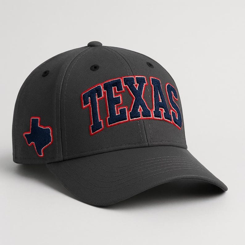 Texas Embroidered Hat: State Outline Patch, Unisex Baseball Cap