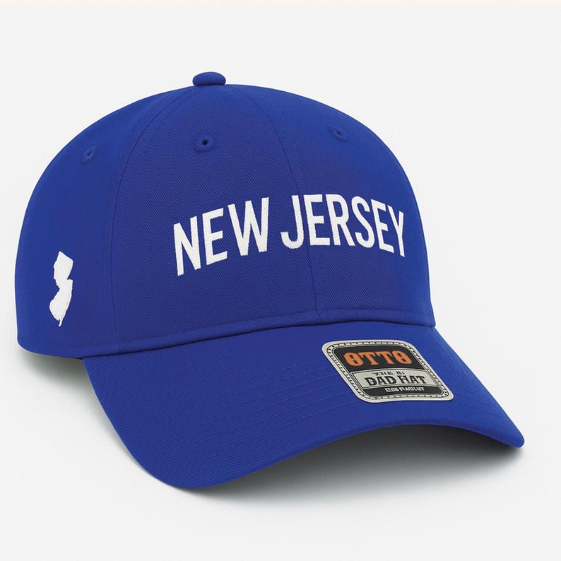 Embroidered New Jersey Dad Hat: NJ State Baseball Cap