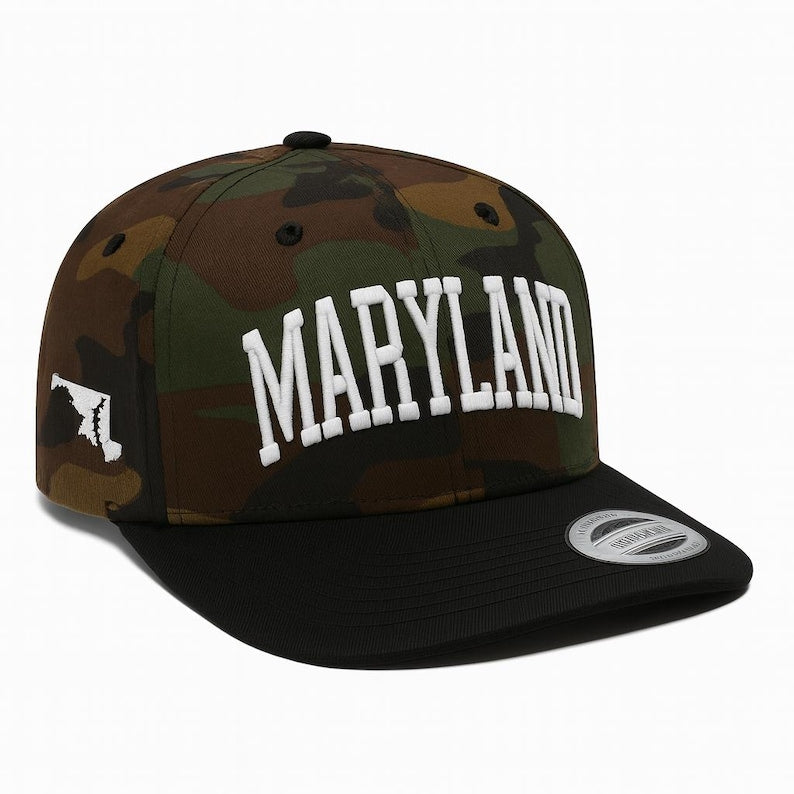 Embroidered Maryland Baseball Cap with Hawaiian Islands: Unisex Travel Hat