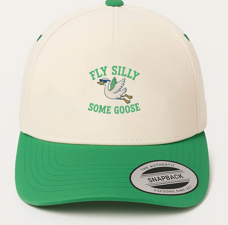 Embroidered Goose Trucker Hat: Funny Snapback Cap for Men & Women