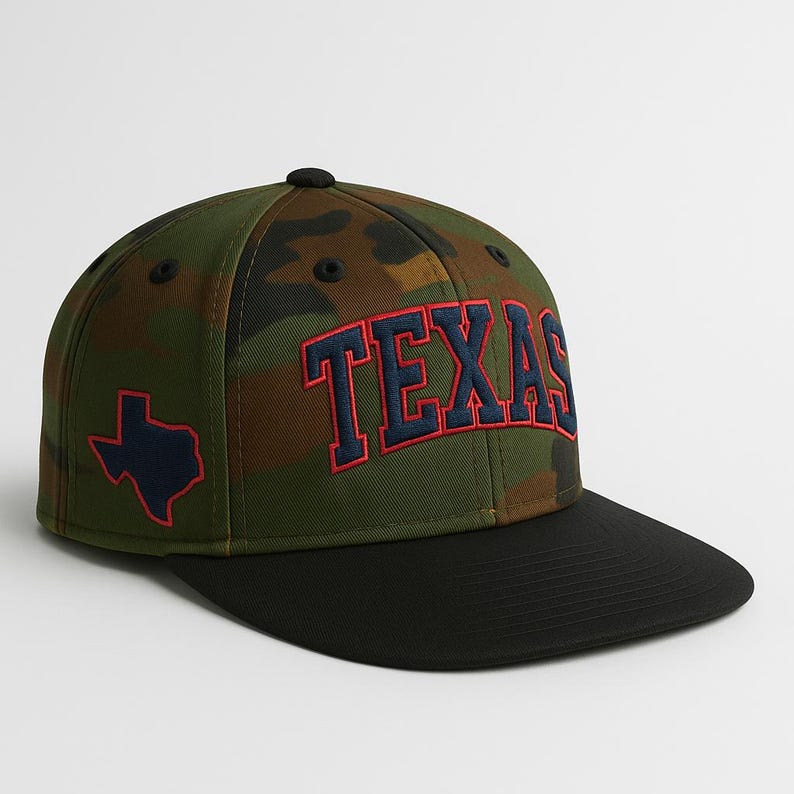 Texas Embroidered Hat: State Outline Patch, Unisex Baseball Cap