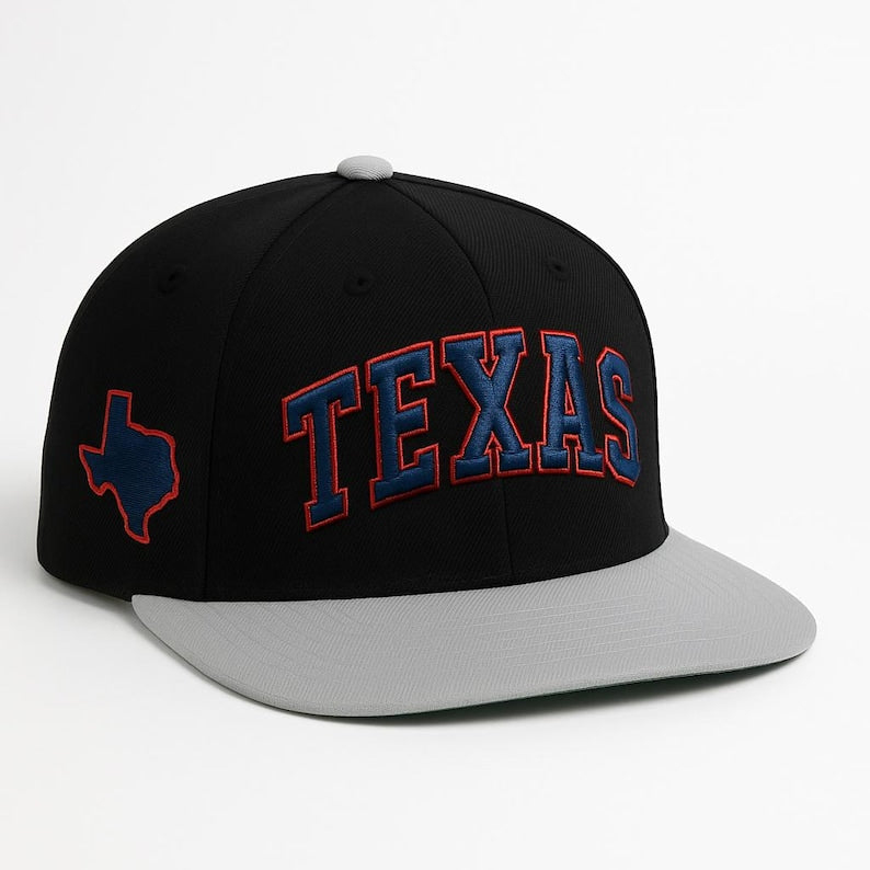 Texas Embroidered Hat: State Outline Patch, Unisex Baseball Cap