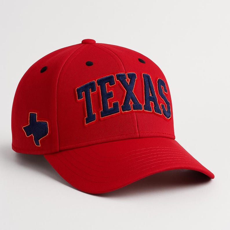 Texas Embroidered Hat: State Outline Patch, Unisex Baseball Cap