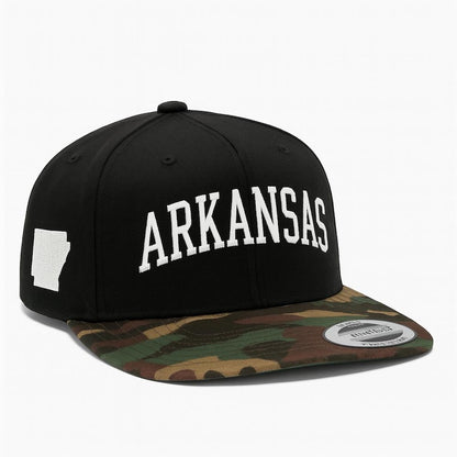 Arkansas Snapback Hat Embroidered State Cap Adjustable Flat Bill Hat for Men and Women