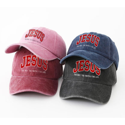 Jesus The Way Baseball Hat, Christian Camo Hat, Religious Gift for Men Women, Washed Cotton Christian Faith Cap