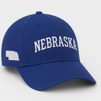 Embroidered Nebraska Dad Hat: State Outline Baseball Cap