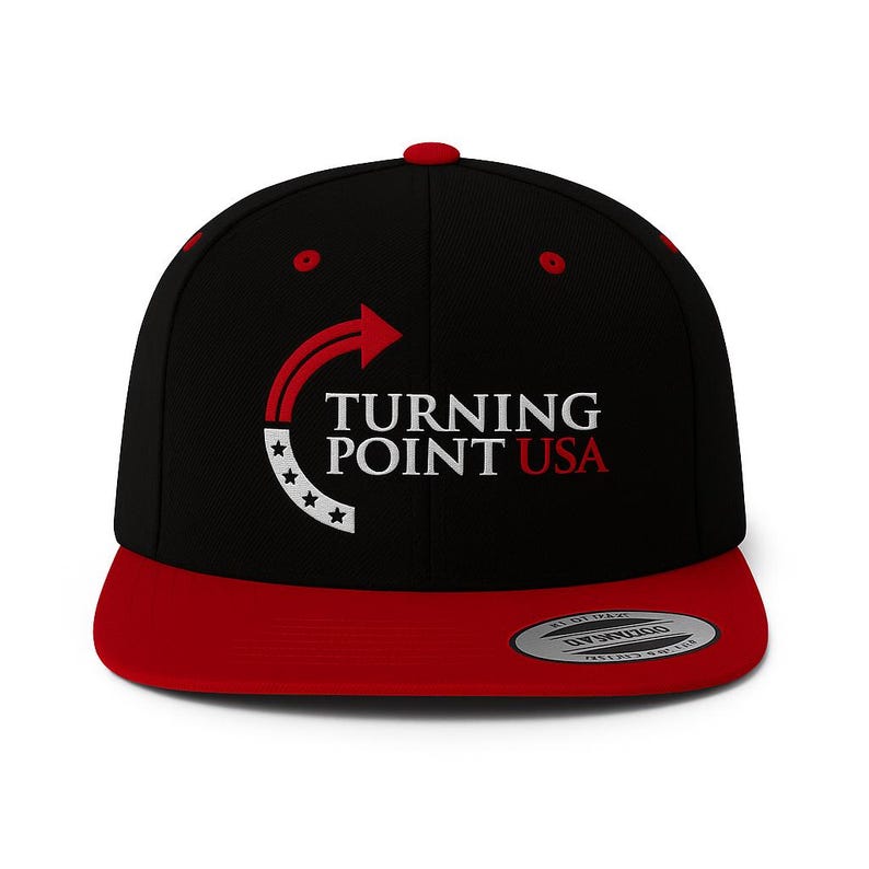 Turning Point USA Snapback – Embroidered Flat Bill Streetwear Cap | High-Profile Adjustable Hat