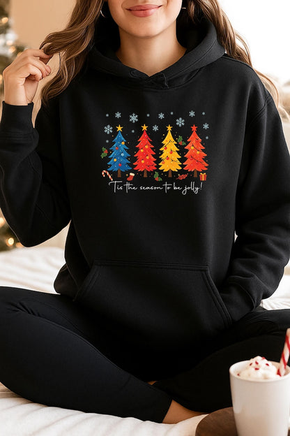 Merry Christmas Hoodie,Nightmare Before Xmass Top, reindeer, snowman, snowflake,santa claus, Elf,festive season ,Tree Flakes (Hod)