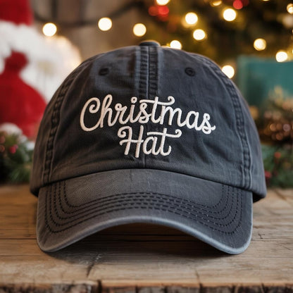 Christmas Hat Embroidered Hat, Christmas Pattern Embroidered Cap, Vintage Style Hat, Funny Christmas Xmas Gift