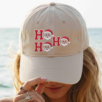 Ho Ho Ho Santa Embroidered Hat, Festive Christmas Baseball Cap for Adults, Holiday Embroidery Cap, Funny Ugly Xmas Hat Gift