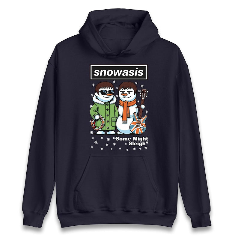 Snowasis Some Might Sleigh Christmas Jumper, Funny xmas Music Band Spoof Hoodie, Music Lovers Christmas T shirt, Snowman Singers Band Top
