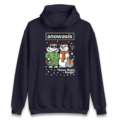 Snowasis Some Might Sleigh Christmas Jumper, Funny xmas Music Band Spoof Hoodie, Music Lovers Christmas T shirt, Snowman Singers Band Top