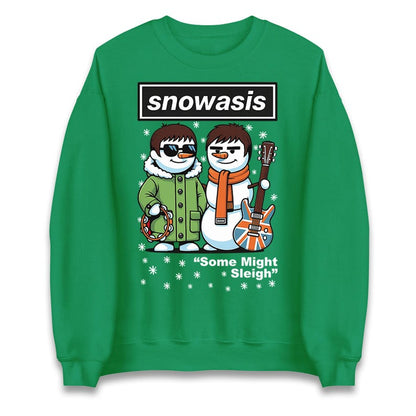 Snowasis Some Might Sleigh Christmas Jumper, Funny xmas Music Band Spoof Hoodie, Music Lovers Christmas T shirt, Snowman Singers Band Top