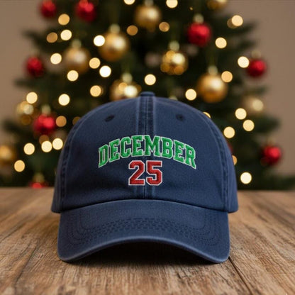December 25 Embroidered Hat, Christmas Pattern Embroidered Cap, Merry Christmas Hat, Winter Gift