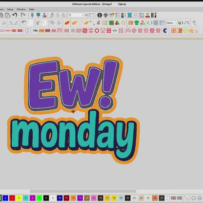 Ew Monday Embroidered Snapback Hat: Funny Work Week Trucker Cap